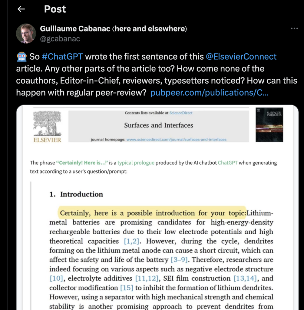 ChatGPT use in published research articles